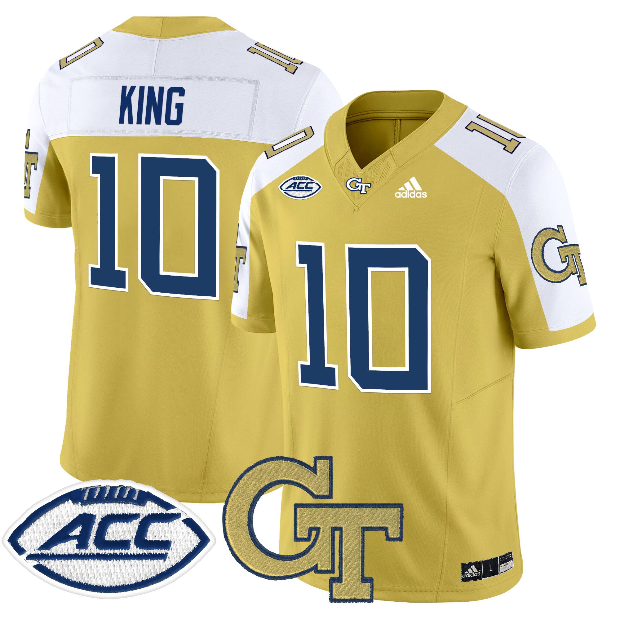 Men Georgia Tech #10 King Yellow Asidas 2024 Vapor Limited NCAA Jersey->more ncaa teams->NCAA Jersey